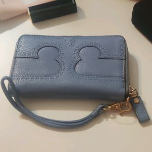 Tory Burch Baby Blue Compact Wallet Wristlet